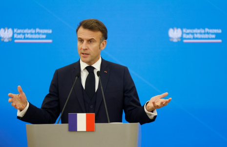 Emmanuel Macron, à Varsovie, le 12 décembre 2024 ( AFP / WOJTEK RADWANSKI )