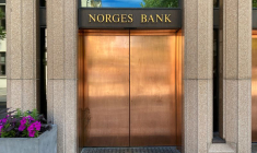 Vue du bâtiment de la banque centrale norvégienne à Oslo
