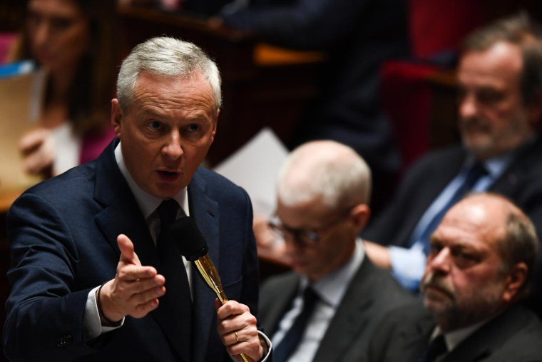 Bruno Le Maire, le 4 avril 2023, à l'Assemblée nationale ( AFP / Christophe ARCHAMBAULT )