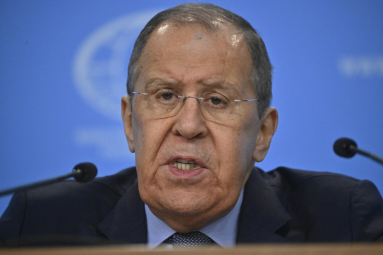 Sergueï Lavrov à Moscou, le 18 janvier 2024. ( AFP / ALEXANDER NEMENOV )