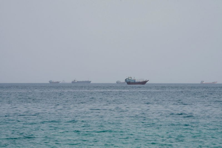 Navires près du détroit d'Ormuz, vus depuis Musandam