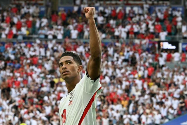 L'Anglais Jude Bellingham, auteur d'un doublé face à la Norvège en quart de finale du Mondial, le 11 juillet 2026 à Miami ( AFP / ROBERTO SCHMIDT )