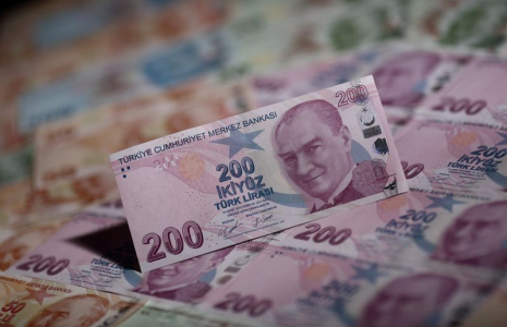 Illustration d'archives de billets en lires turques
