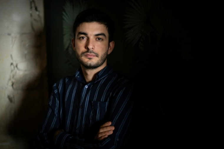 Le blogueur azerbaïdjanais dissident Mahammad Mirzali, le 6 mai 2022 à Nantes ( AFP / Loic VENANCE )