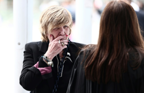 Michèle "Mimi" Marchand au palais de justice de Paris le 26 mai 2025 ( AFP / Thibaud MORITZ )