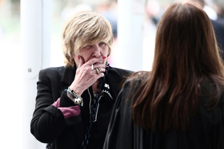 Michèle "Mimi" Marchand au palais de justice de Paris le 26 mai 2025 ( AFP / Thibaud MORITZ )