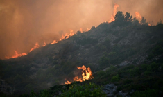 Important incendie dans l'Aude, ici près de Fontjoncouse, le 6 août 2025 ( AFP / Lionel BONAVENTURE )