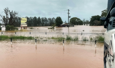 Zone inondée près de la ville de Taree, en Nouvelle-Galles du Sud (est de l'Australie), le 21 mai 2025 - photo publiée par la police ( NEW SOUTH WALES POLICE / Handout )