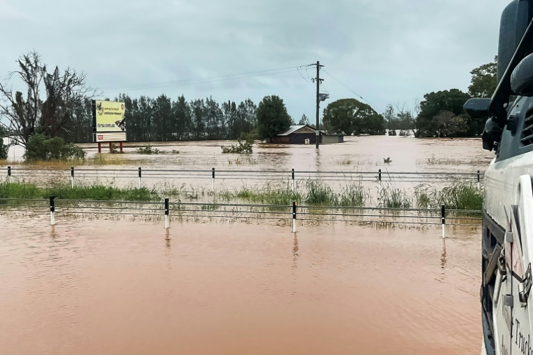 Zone inondée près de la ville de Taree, en Nouvelle-Galles du Sud (est de l'Australie), le 21 mai 2025 - photo publiée par la police ( NEW SOUTH WALES POLICE / Handout )