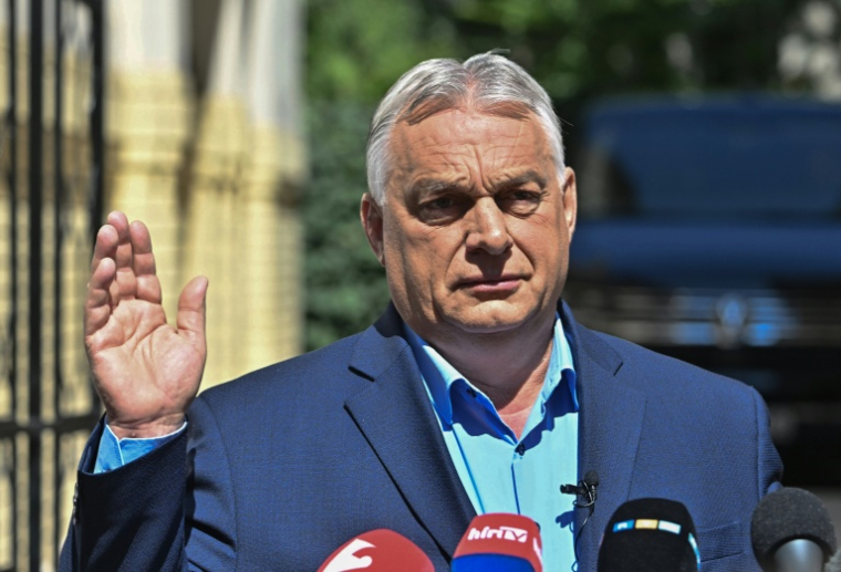 L'ancien Premier ministre hongrois Viktor Orban à Budapest en Hongrie le 22 juillet 2026 ( AFP / Attila KISBENEDEK )