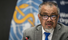 Le Dr Tedros Adhanom Ghebreyesus, directeur général de l'Organisation mondiale de la Santé (OMS), le 10 décembre 2024 à son siège à Genève, e Suisse ( AFP / Fabrice COFFRINI )