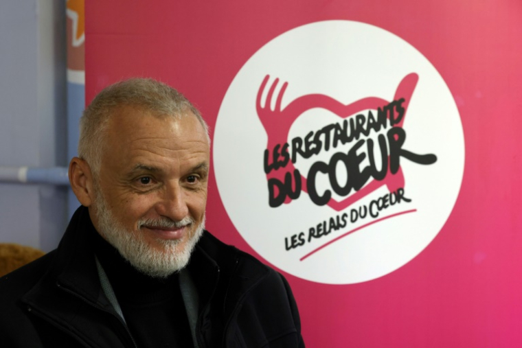 Patrice Douret, président des Restos du coeur, le 21 novembre 2023 à Asnières-sur-Seine, dans les Hauts-de-Seine ( AFP / Geoffroy Van der Hasselt )