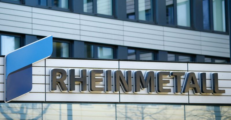 Le logo de la société allemande Rheinmetall AG à Duesseldorf