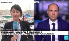 Emmanuel Macron à Marseille : visite d'une école et présentation du plan d'urgence