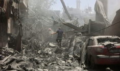 Après un bombardement israélien sur la ville de Gaza, le 31 mai 2025 ( AFP / Omar AL-QATTAA )
