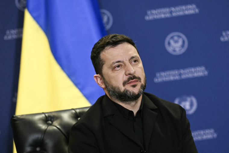 Volodymyr Zelensky à New York, aux États-Unis, le 22 septembre 2026. ( AFP / BRENDAN SMIALOWSKI )