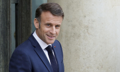 Emmanuel Macron a Paris, le 29 mai 2024. ( AFP / Geoffroy VAN DER HASSELT )