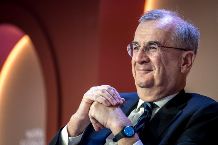 Francois Villeroy de Galhau, à Davos, le 22 janvier 2025 ( AFP / FABRICE COFFRINI )