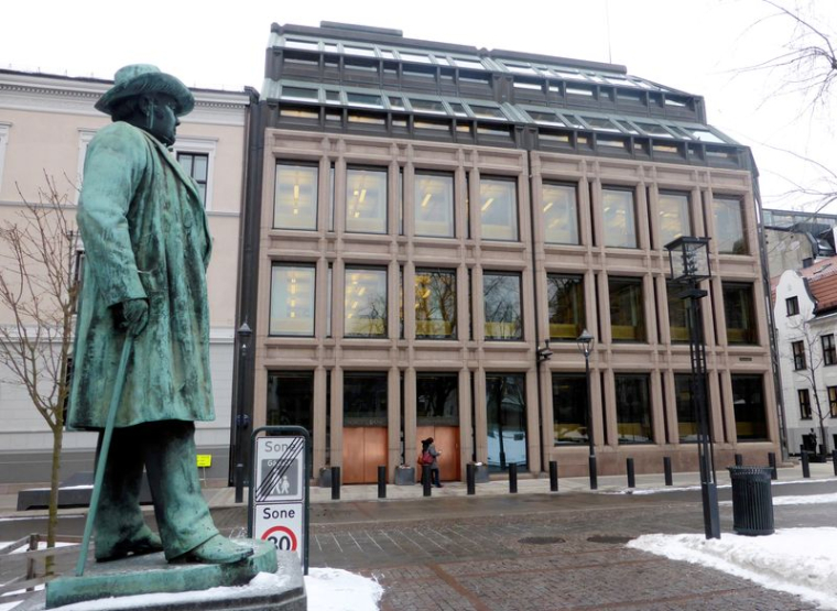 Vue générale de la banque centrale norvégienne à Oslo