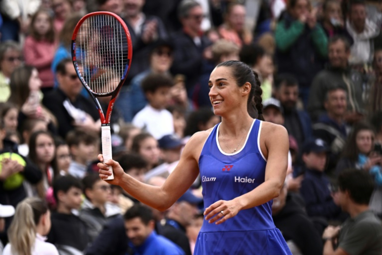 Caroline Garcia lors d'un entraînement à Roland-Garros, le 24 mai 2025  ( AFP / JULIEN DE ROSA )