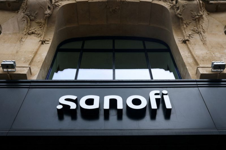 Le logo du laboratoire pharmaceutique français Sanofi, à Paris