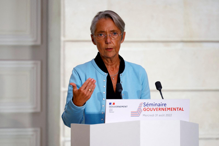 Elisabeth Borne à Paris, le 31 août 2022. ( POOL / SARAH MEYSSONNIER )