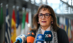 Dubravka Suica, commissaire à la Méditerranée, à Bruxelles, le 20 novembre 2025. ( AFP / NICOLAS TUCAT )