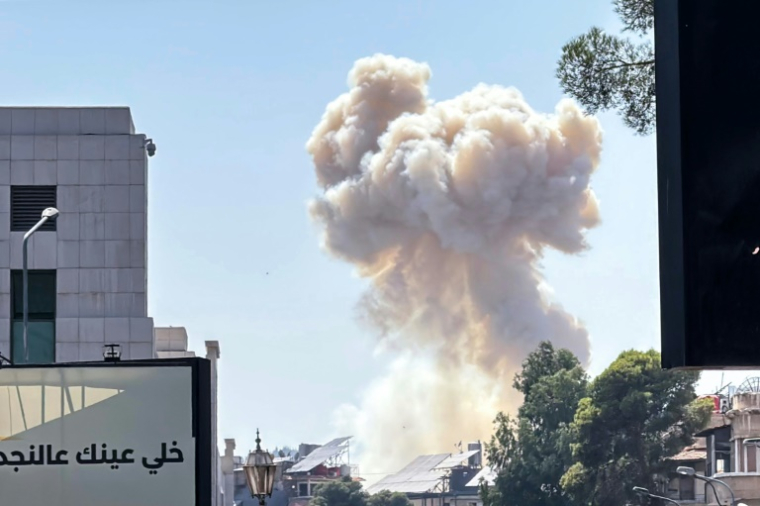 Frappe israélienne sur Damas, le 16 juillet 2025 ( AFP / Rami al SAYED )