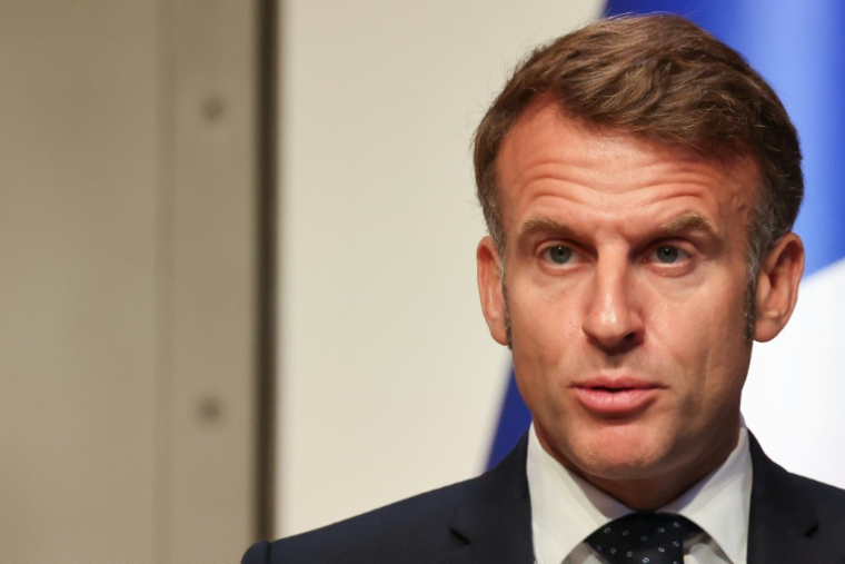 Le président Emmanuel Macron en Slovénie le 21 octobre 2025 ( AFP / Ludovic MARIN )
