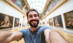 On voit certes l'œuvre que l'on photographie, à travers l'optique de son Smartphone, mais la contemple-t-on encore? (crédit : Adobe Stock / photo générée par IA)