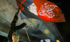 Des partisans du Hezbollah célèbrent l'entrée en vigueur du cessez-le-feu, le 17 avril 2026 dans la banlieue sud de Beyrouth ( AFP / ibrahim AMRO )