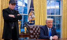 Elon Musk et Donald Trump à Washington, aux États-Unis, le 11 février 2025. ( AFP / JIM WATSON )