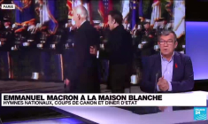 Emmanuel Macron à la Maison Blanche : hymnes nationaux, coups de canon et dîner d'état