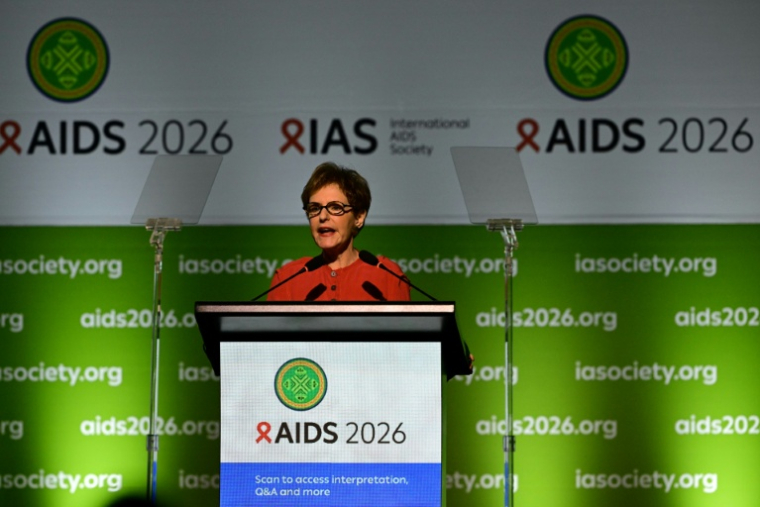 Beatriz Grinsztejn, présidente de la Société internationale sur le sida (IAS), à Rio de Janeiro, au Brésil, le 27 juillet 2026 ( AFP / Pablo PORCIUNCULA )