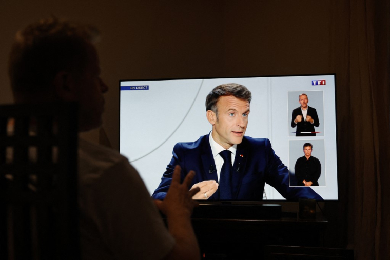 Emmanuel Macron à Paris, le 24 septembre 2023. ( AFP / GEOFFROY VAN DER HASSELT )