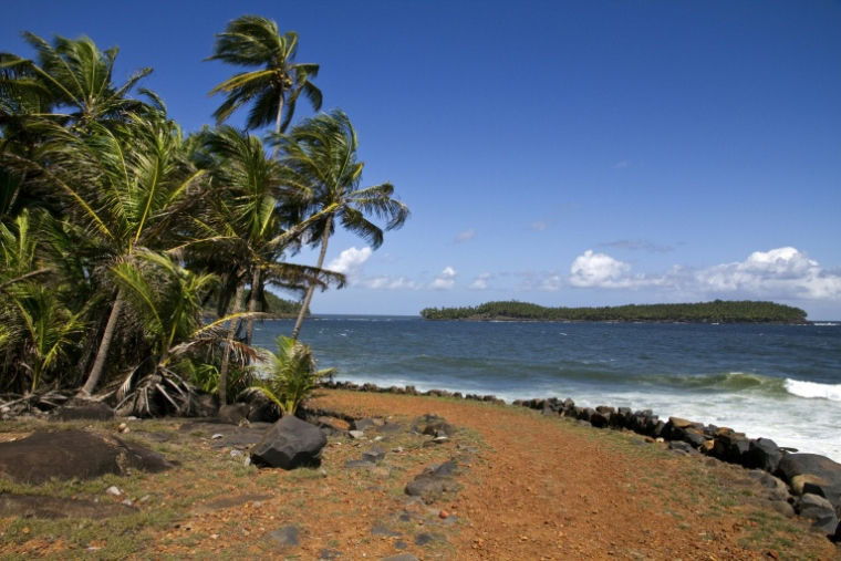 Les îles du Salut, au large de Kourou, le 13 février 2010 en Guyane ( AFP / JODY AMIET )