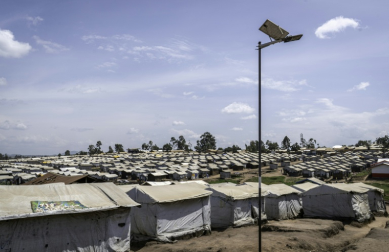 Le camp de Kigonze pour personnes déplacées à Bunia, dans l'est de la RDC, le 28 mai 2026 alors d'une épidémie d'Ebola touche le pays ( AFP / Glody MURHABAZI )