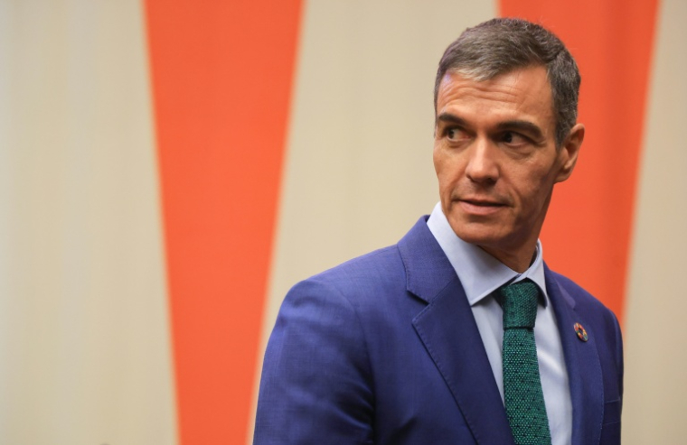 Le Premier ministre espagnol Pedro Sanchez en marge de l'Assemblée général des Nations unies, à New York, le 22 septembre 2026 ( AFP / Ludovic MARIN )