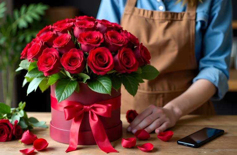 La fête des amoureux est aussi le jour où votre fleuriste réalise près de 15% de son chiffre d'affaire annuel. (crédit : Adobe Stock / photo générée par IA)
