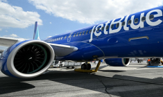 Un Airbus A220-300 de la compagnie JetBlue (illustration) ( AFP / BERTRAND GUAY )
