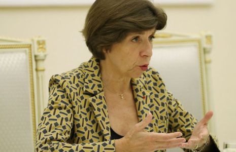 La ministre française des Affaires étrangères et européennes Catherine Colonna à Erevan, en Arménie