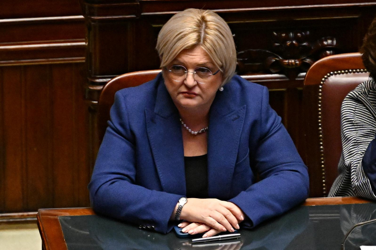 Marina Elvira Calderone, ministre italienne du travail et des politiques sociales, au Parlement (palais Montecitirio) à Rome, le 25 octobre 2022. ( AFP / ANDREAS SOLARO )