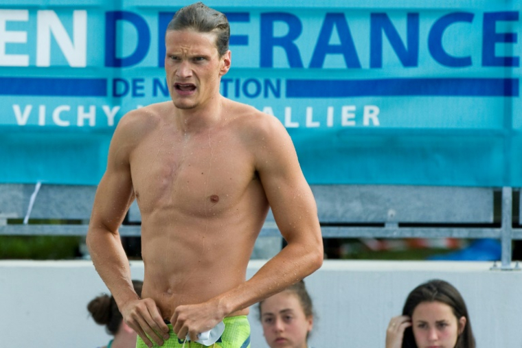 Le nageur français Yannick Agnel lors de l'Open de France de natation à Bellerive-sur-Allier, le 3 juillet 2016 dans l'Allier ( AFP / Thierry Zoccolan )