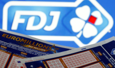 Le logo du groupe La Francaise des Jeux  et des grilles de jeu