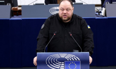 Rouslan Stefantchouk, au Parlement européen, le 11 février 2025 ( AFP / FREDERICK FLORIN )