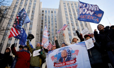 Des partisans du président élu américain Donald Trump