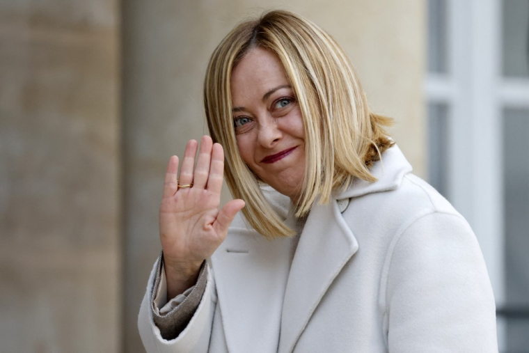 Giorgia Meloni, à Paris, le 17 février 2025 ( AFP / LUDOVIC MARIN )