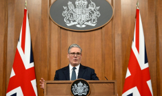 Le Premier ministre britannique Keir Starmer s'exprime depuis Downing Street, dans le centre de Londres, le 5 mars 2026 ( POOL / Jaimi Joy )