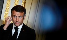 Emmanuel Macron lors d'une conférence de presse à l'Elysée à Paris