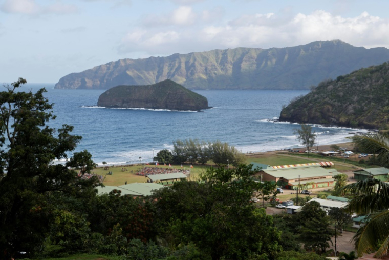 Vue de la côte à Hiva Oa, une île des Marquises, en Polynésie française, le 25 juillet 2021 ( AFP / Ludovic MARIN )